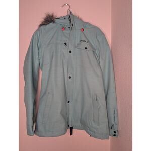 O'Neill FWC Cruz Snow Jacket Baby Blue Faux Fur Gorpcore L